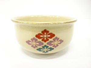 原平造　金彩色絵　花菱　建水